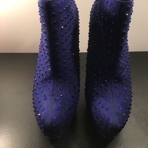 Steve Madden Cobalt Blue Studded Booties